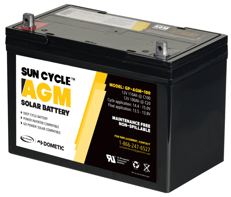 Go Power! Sun Cycle AGM 12 V – Batería para energía solar